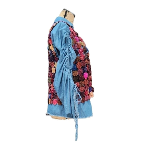 100% SILK VINTAGE 60's  "YoYo"  Multi Colored Vest, Women's Small - Picture 3 of 7